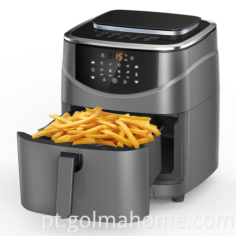 Anbolife new stainless steel cover multi-function digital air fryer oil free air fryers electric deep fryer